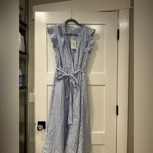 Blue Striped Maxi Dress